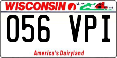 WI license plate 056VPI