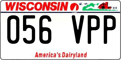 WI license plate 056VPP