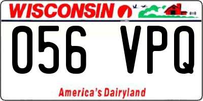 WI license plate 056VPQ