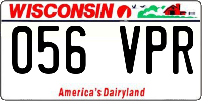 WI license plate 056VPR