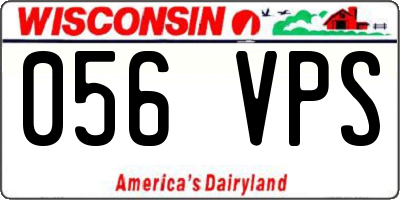 WI license plate 056VPS