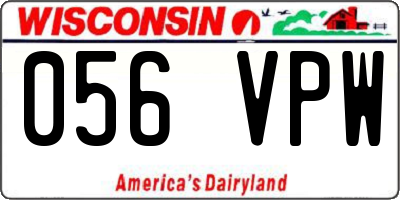 WI license plate 056VPW