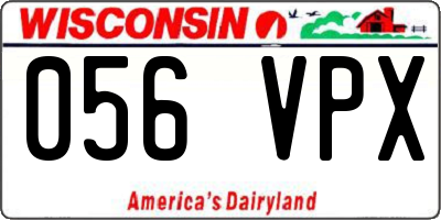 WI license plate 056VPX