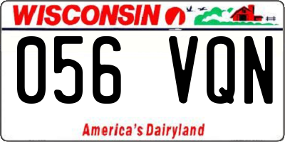WI license plate 056VQN