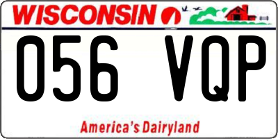 WI license plate 056VQP