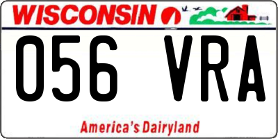 WI license plate 056VRA