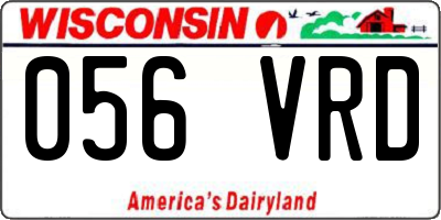 WI license plate 056VRD