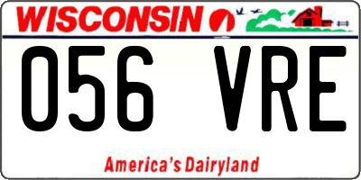 WI license plate 056VRE