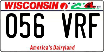 WI license plate 056VRF