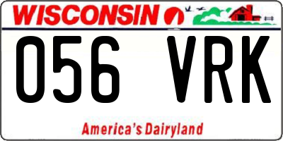 WI license plate 056VRK