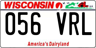 WI license plate 056VRL