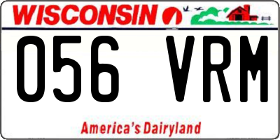 WI license plate 056VRM