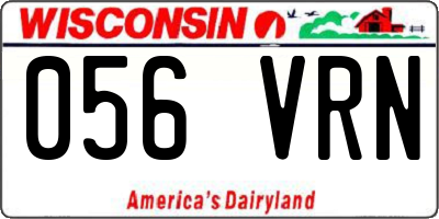 WI license plate 056VRN