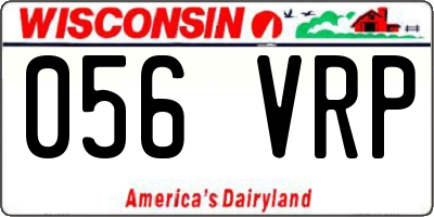 WI license plate 056VRP