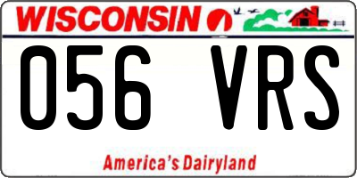 WI license plate 056VRS