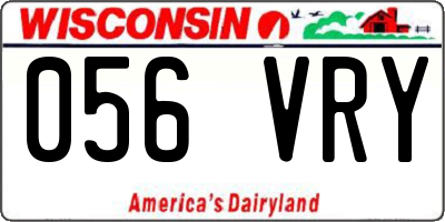 WI license plate 056VRY