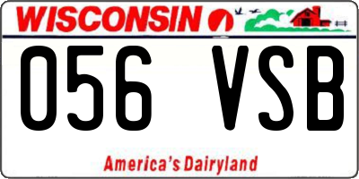 WI license plate 056VSB