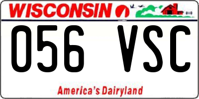 WI license plate 056VSC