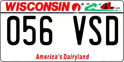 WI license plate 056VSD