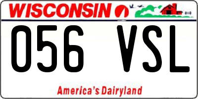 WI license plate 056VSL