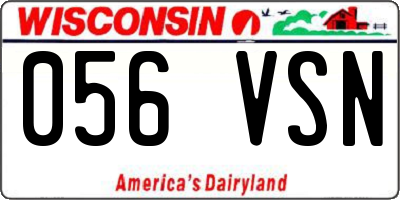WI license plate 056VSN