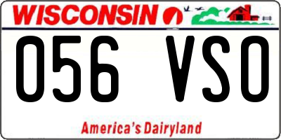 WI license plate 056VSO