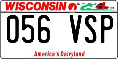 WI license plate 056VSP