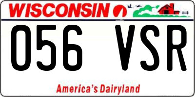 WI license plate 056VSR