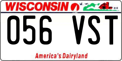 WI license plate 056VST