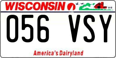 WI license plate 056VSY