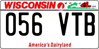 WI license plate 056VTB