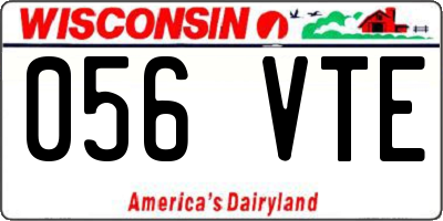 WI license plate 056VTE