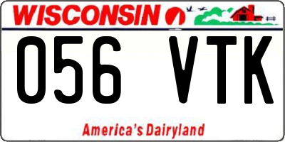 WI license plate 056VTK