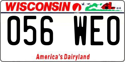 WI license plate 056WEO