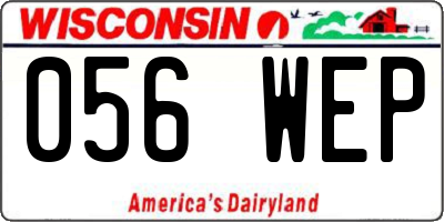 WI license plate 056WEP
