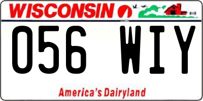 WI license plate 056WIY