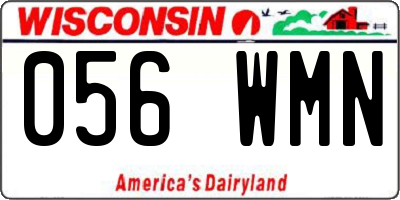WI license plate 056WMN