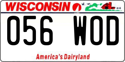 WI license plate 056WOD
