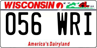 WI license plate 056WRI