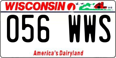WI license plate 056WWS