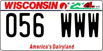 WI license plate 056WWW