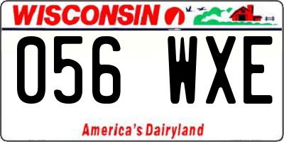 WI license plate 056WXE