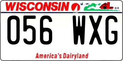 WI license plate 056WXG