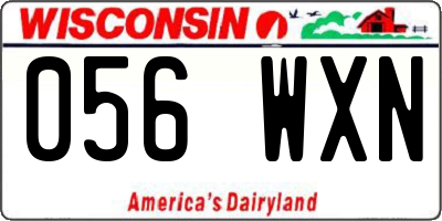 WI license plate 056WXN