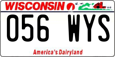 WI license plate 056WYS