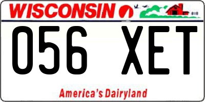 WI license plate 056XET