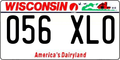 WI license plate 056XLO
