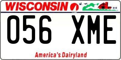 WI license plate 056XME