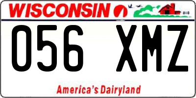 WI license plate 056XMZ