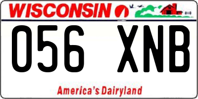 WI license plate 056XNB
